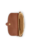 Ralph Lauren Lynden Small Straw Leather Shoulder Bag, Tan