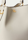 Ralph Lauren Reese Small Crosshatch Leather Bucket Bag, Stone