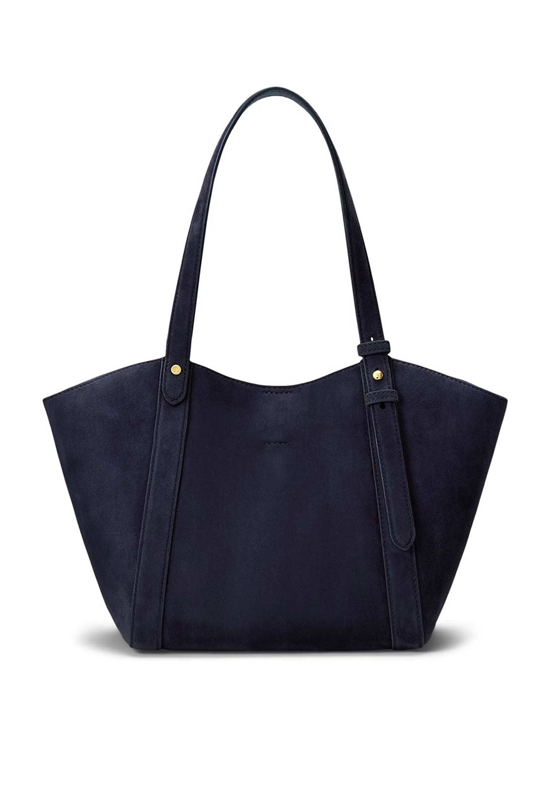 Ralph Lauren Tasha Small Suede Tote Bag, Navy