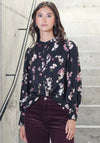 Rant and Rave Floral Print Quita Blouse, Black