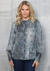 Rant and Rave Animal Print Quita Blouse, Blue