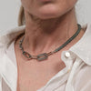Rebecca Cult Links & Green Beaded Necklace, Silver
