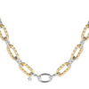 Rebecca Diva Textured Oval Link Necklace, Silver & Gold