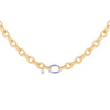Rebecca Diva Striped Wave Mesh Chain Link Necklace, Gold