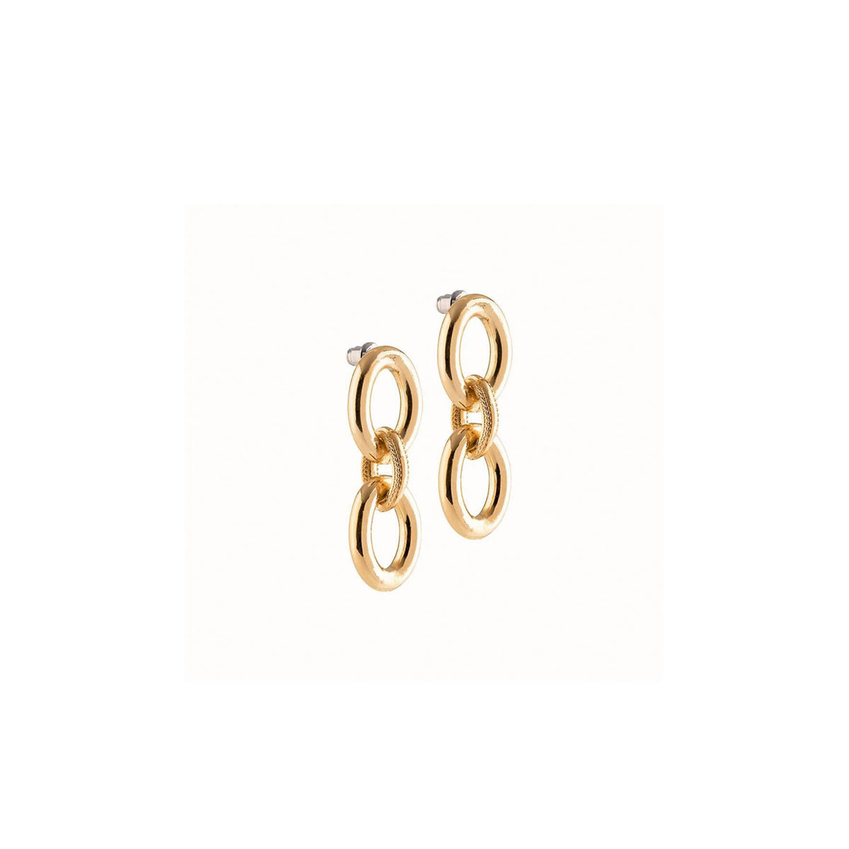 Rebecca Diva Textured Links Earrings, Gold