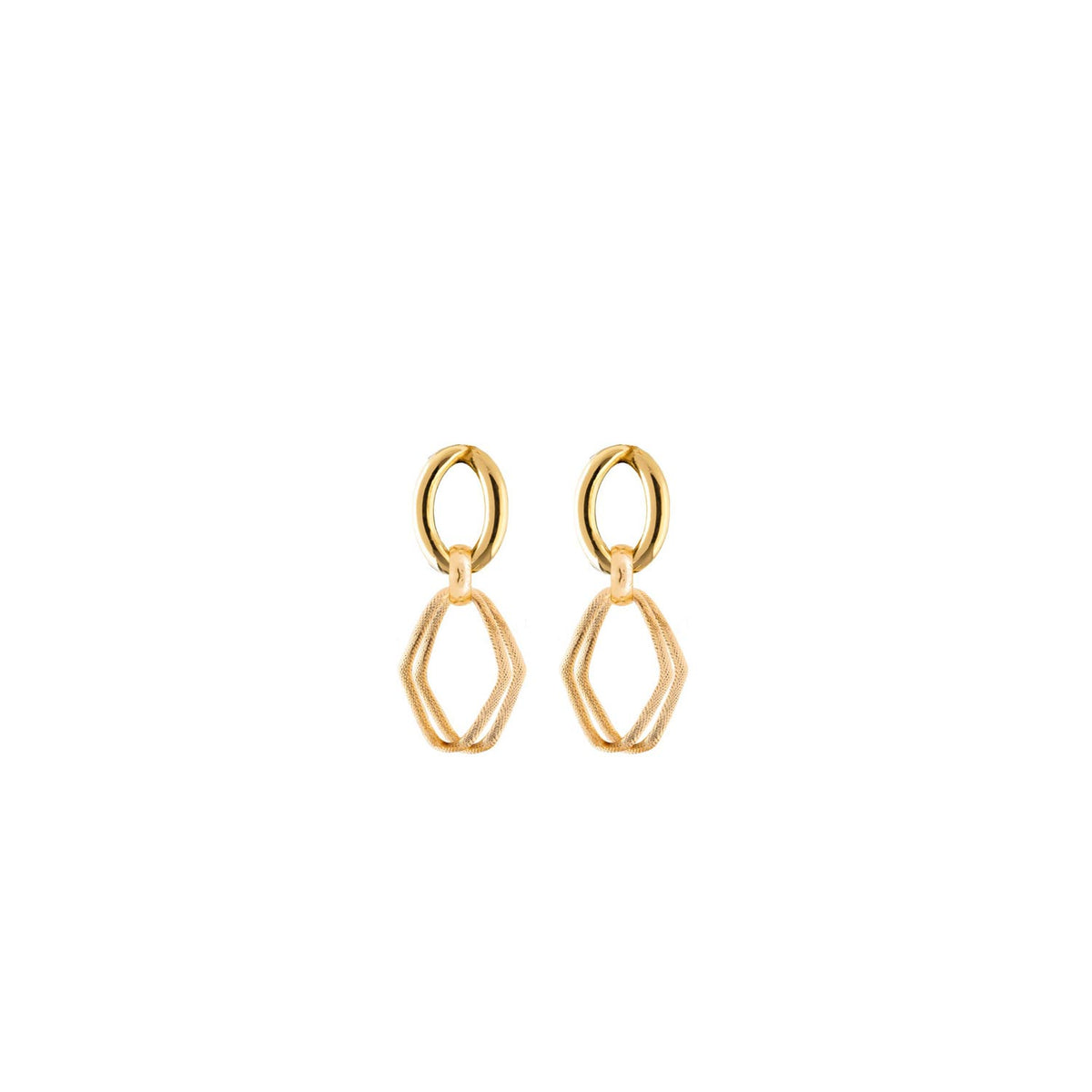 Rebecca Diva Textured Link Earrings, Gold