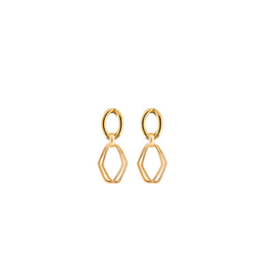 Rebecca Diva Textured Link Earrings, Gold
