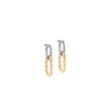 Rebecca Diva Textured Link Earrings, Gold & Silver
