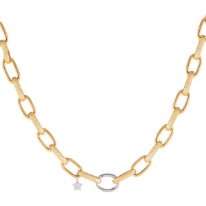 Rebecca Diva Textured Mesh Necklace, Gold