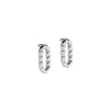 Rebecca Diva Textured Oval Earrings, Silver