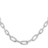 Rebecca Diva Textured Oval Link Necklace, Silver & Gold