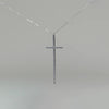 Rebecca Large Cross Diamond Dust Necklace, Silver