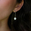 Rebecca Moon Pearl Earrings, Silver