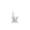 Rebecca My World 3D Letter K CZ Charm, Silver