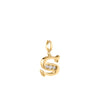 Rebecca My World 3D Letter S CZ Charm, Gold