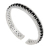 Rebecca My World Black CZ Bangle, Silver