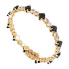 Rebecca My World Black Stone Bangle, Gold