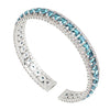Rebecca My World Blue Pavé Stone Bangle, Silver