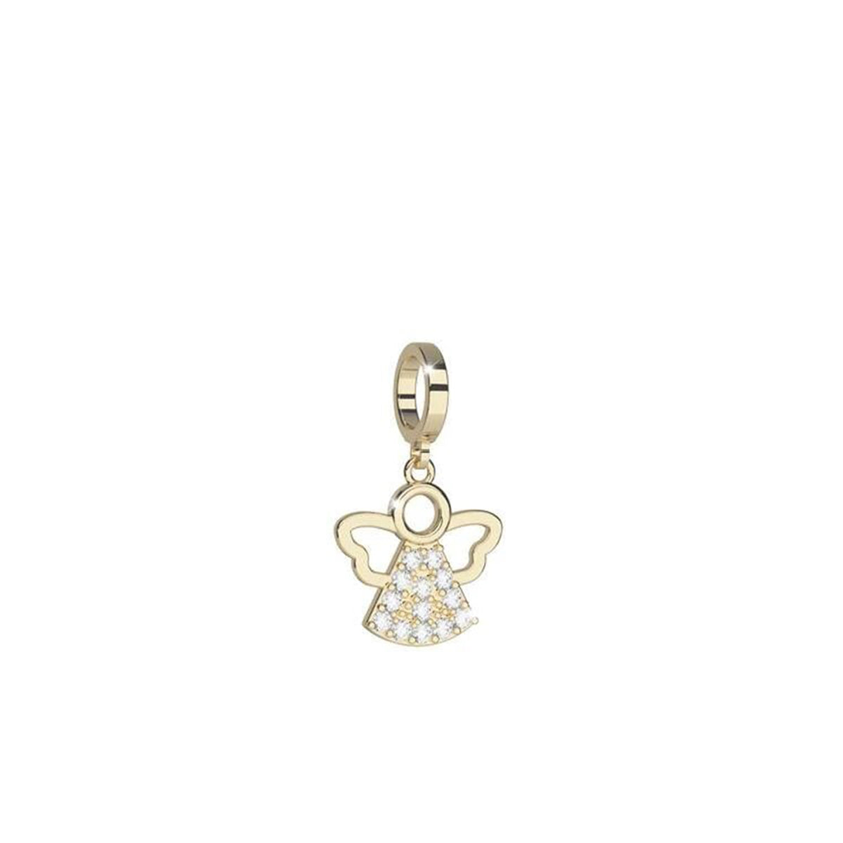 Rebecca My World CZ Guardian Angel Charm, Gold