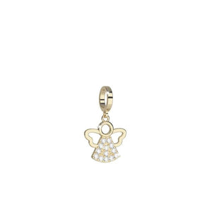 Rebecca My World CZ Guardian Angel Charm, Gold