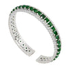Rebecca My World Green Pavé Stone Bangle, Silver