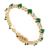 Rebecca My World Green Stone Bangle, Gold