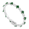 Rebecca My World Green Stone Bangle, Silver