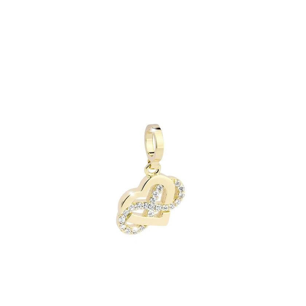 Rebecca My World Infinity Intertwined Heart Charm, Gold