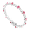 Rebecca My World Pink Stone Bangle, Silver