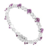 Rebecca My World Purple Stone Bangle, Silver