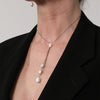 Rebecca Negligee Pearl Necklace, Silver