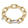 Rebecca Diva Textured Oval Link Bracelet, Gold