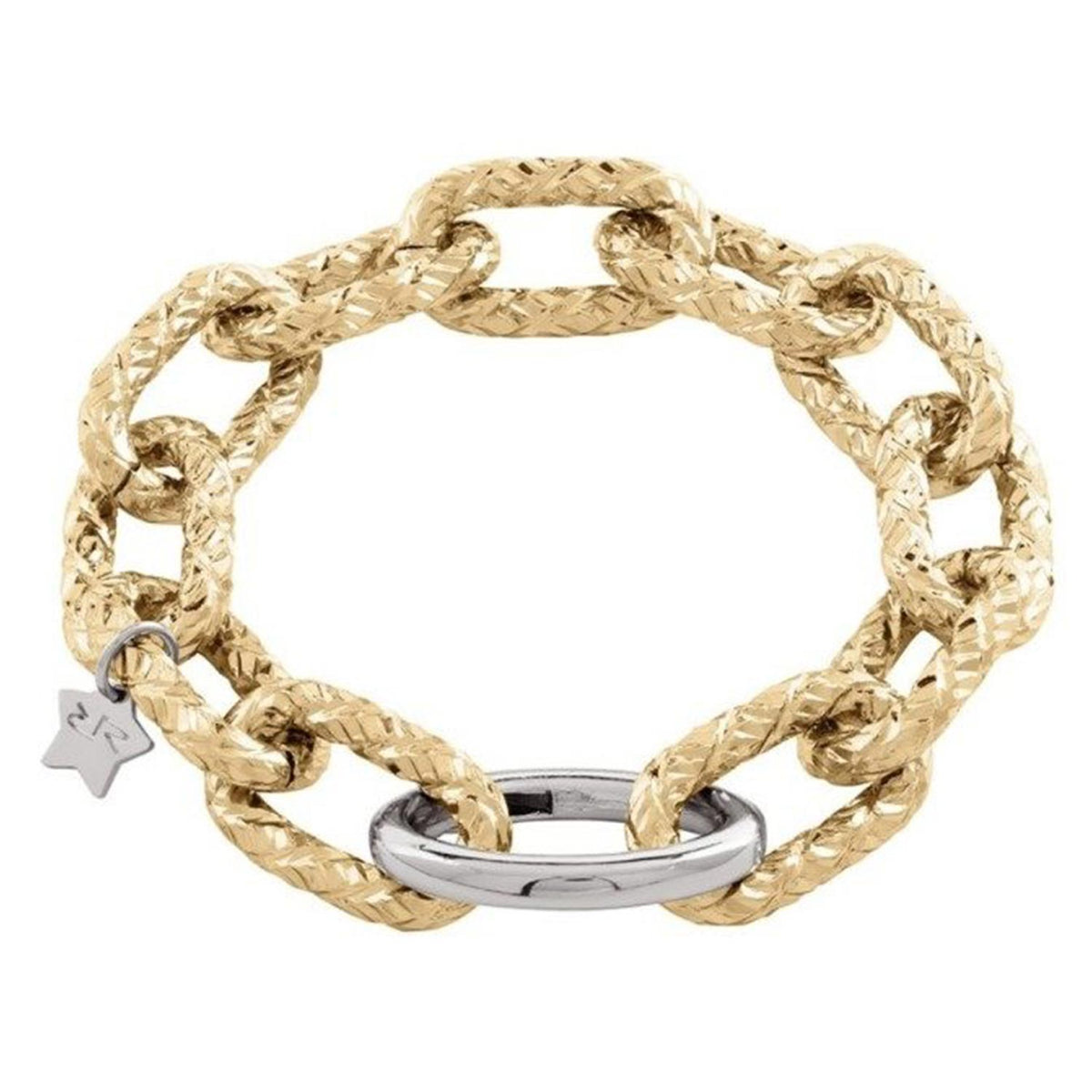 Rebecca Diva Textured Oval Link Bracelet, Gold