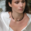 Rebecca Natural Smoky Quartz Stone Necklace, Gold