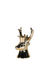 Porcelain Reindeer Dinner Candle Holder, Gold