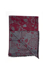 Remus Uomo Leaf Print Scarf, Dark Red Multi