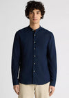 Remus Uomo Cole Grandad Collar Shirt, Navy