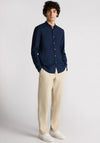 Remus Uomo Cole Grandad Collar Shirt, Navy