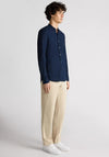 Remus Uomo Cole Grandad Collar Shirt, Navy