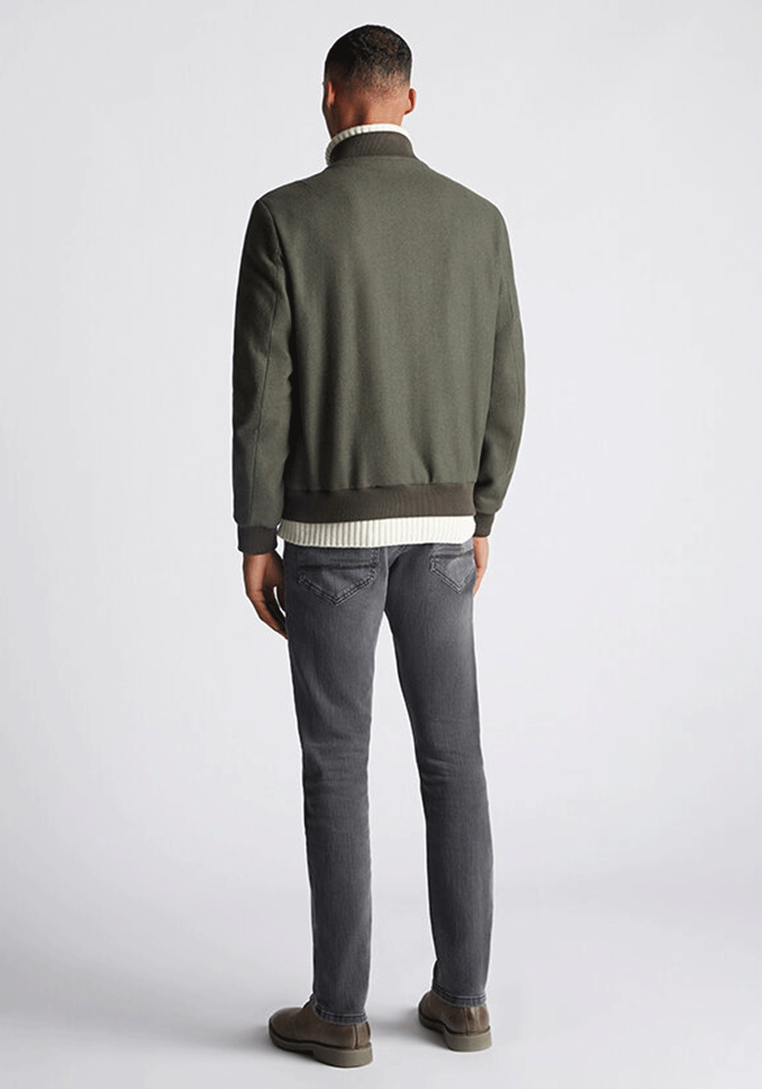 Remus Uomo Colter Wool Blend Bomber Jacket, Green