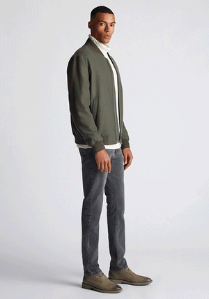 Remus Uomo Colter Wool Blend Bomber Jacket, Green