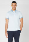 Remus Uomo Contrast Trim Polo Shirt, Light Blue