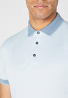 Remus Uomo Contrast Trim Polo Shirt, Light Blue