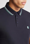 Remus Uomo Contrast Trim Polo Shirt, Navy & Blue