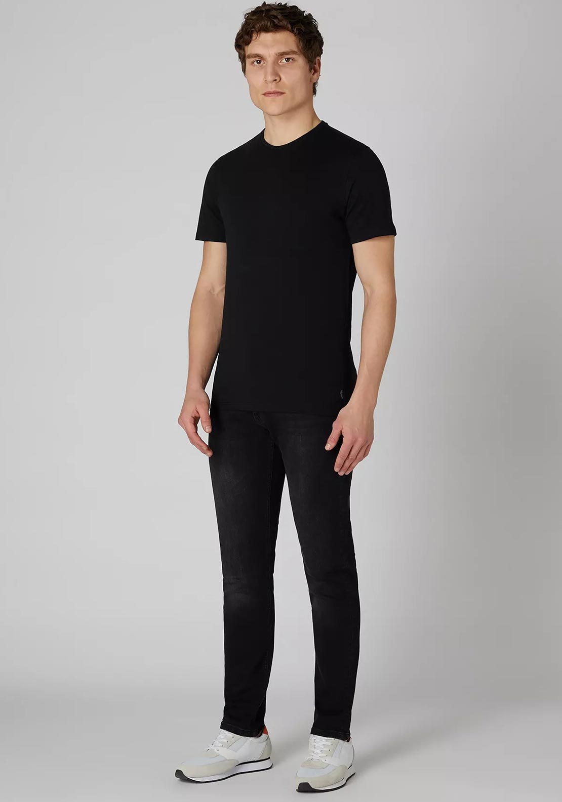 Remus Uomo Cotton Stretch T-Shirt, Black