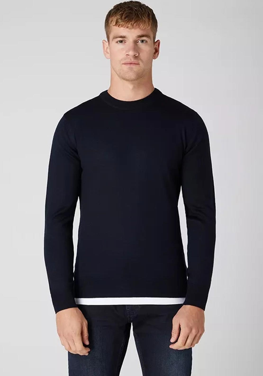 Remus Uomo Crew Neck Sweater, Navy