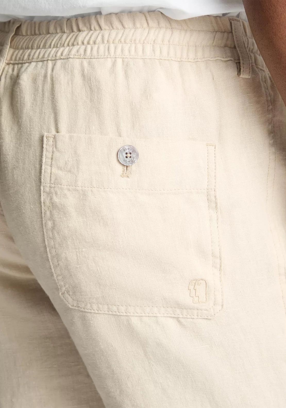 Remus Uomo Elio Linen Shorts, Light Beige
