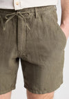 Remus Uomo Elio Linen Shorts, Green