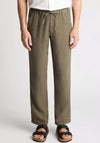 Remus Uomo Elio Linen Trousers, Green