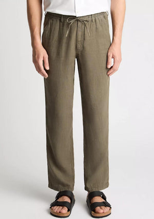 Remus Uomo Elio Linen Trousers, Green